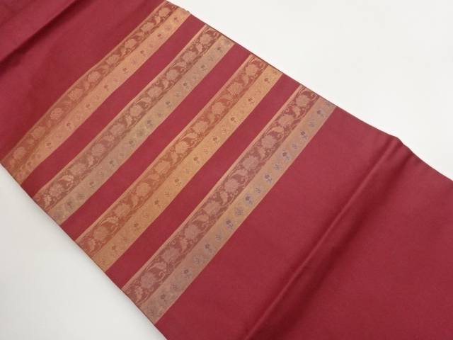 JAPANESE KIMONO / HORIZONTAL BAND / FLORAL ARABESQUE PATTERN / WOVEN N